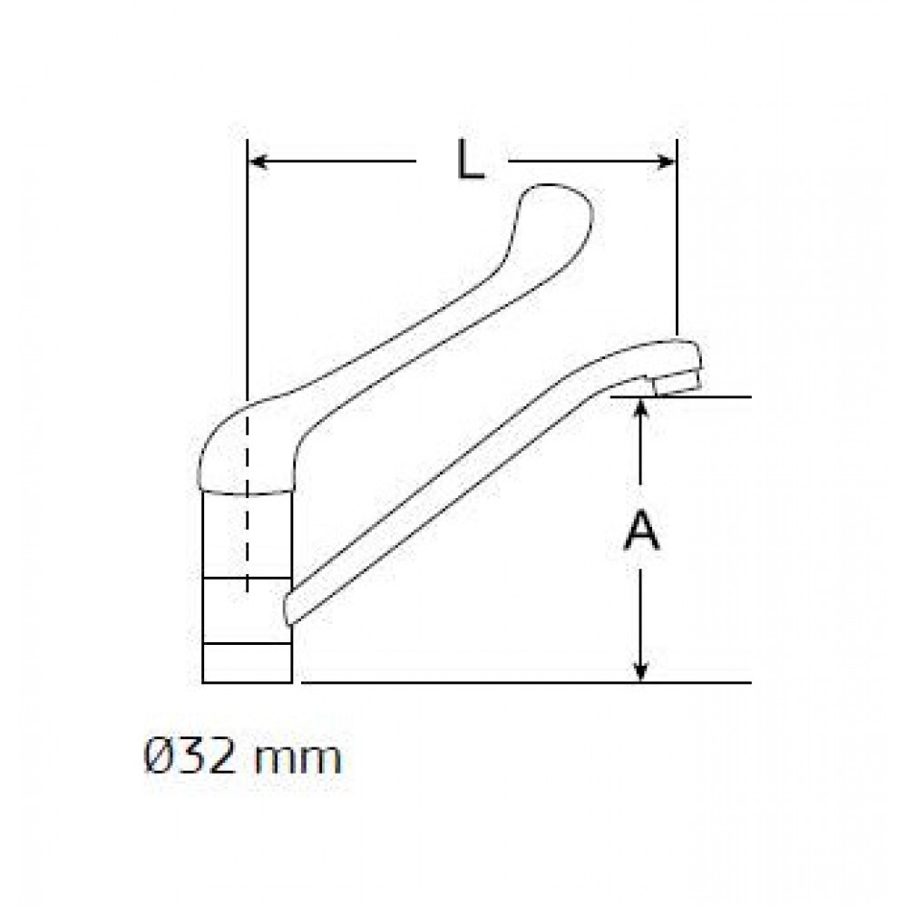 Αναμεικτική μπαταρία - Υγειονομική βρύση με μακρύ λεβιέ για επαγγελματική χρήση Ιταλίας BLS Εξοπλισμός Κουζίνας