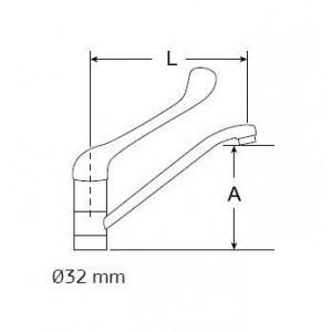 Αναμεικτική μπαταρία - Υγειονομική βρύση με μακρύ λεβιέ για επαγγελματική χρήση Ιταλίας BLS Εξοπλισμός Κουζίνας
