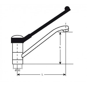 Αναμεικτική μπαταρία - Υγειονομική βρύση με μακρύ λεβιέ για επαγγελματική χρήση Ιταλίας BNS Εξοπλισμός Κουζίνας