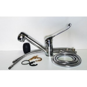 Αναμεικτική μπαταρία - Υγειονομική βρύση με εύκαμπτο σπιράλ και μακρύ λεβιέ για επαγγελματική χρήση μοντ. HY3303