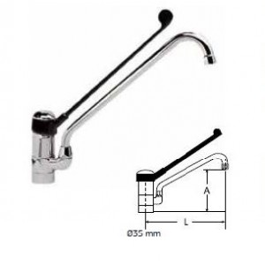 Αναμεικτική μπαταρία - Υγειονομική βρύση με μακρύ λεβιέ για επαγγελματική χρήση Ιταλίας BL Εξοπλισμός Κουζίνας