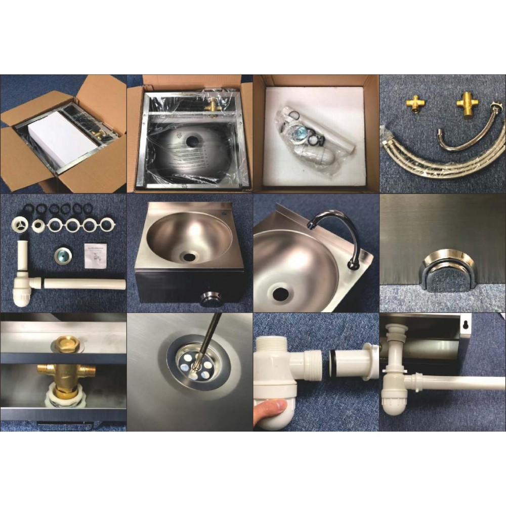 Λαντζάκι επιτοίχιο ανοξείδωτο με γονατοκίνητο μηχανισμό με χρονοκαθυστέρηση WB02 Εξοπλισμός Κουζίνας