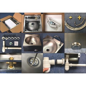 Λαντζάκι επιτοίχιο ανοξείδωτο με γονατοκίνητο μηχανισμό με χρονοκαθυστέρηση WB02 Εξοπλισμός Κουζίνας