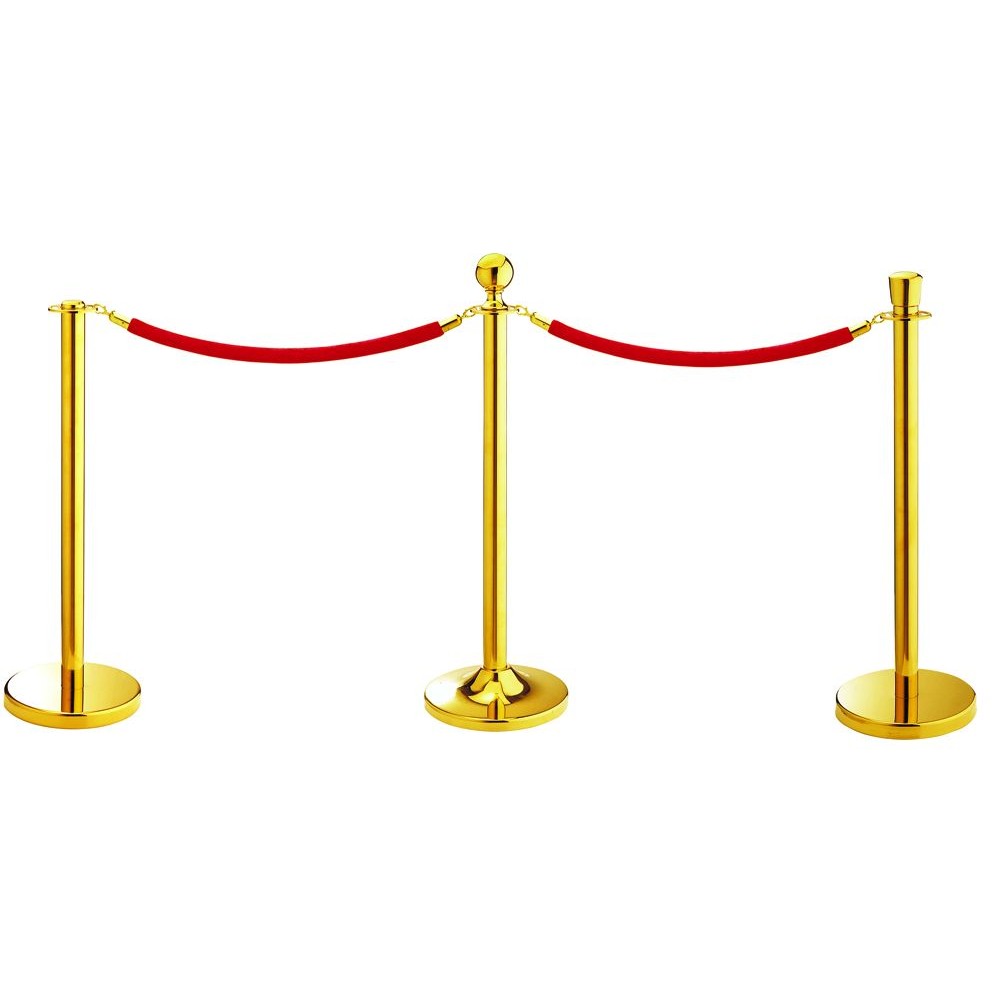 Διαχωριστικό κολωνάκι με κορδόνι -  σφαιρική κεφαλή - καμπυλωτή βάση Εξοπλισμός Ξενοδοχείων