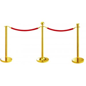 Διαχωριστικό κολωνάκι με κορδόνι -  σφαιρική κεφαλή - καμπυλωτή βάση Εξοπλισμός Ξενοδοχείων