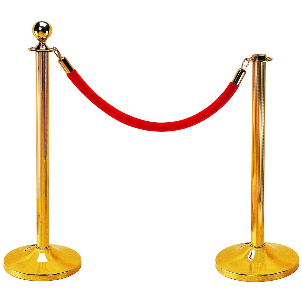 Διαχωριστικό κολωνάκι με κορδόνι -  σφαιρική κεφαλή - καμπυλωτή βάση Εξοπλισμός Ξενοδοχείων