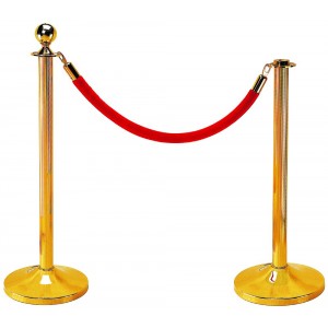 Διαχωριστικό κολωνάκι με κορδόνι -  σφαιρική κεφαλή - καμπυλωτή βάση Εξοπλισμός Ξενοδοχείων