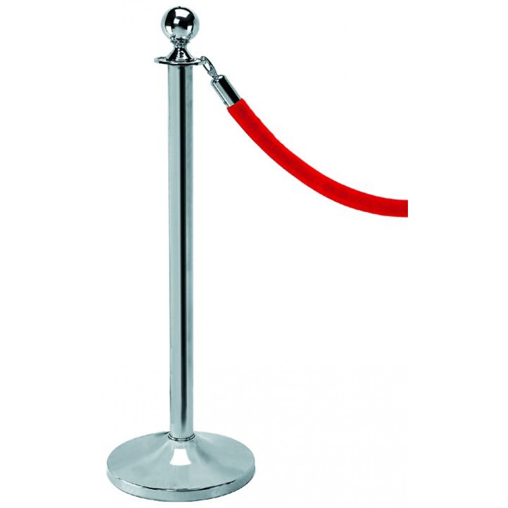 Διαχωριστικό κολωνάκι με κορδόνι -  σφαιρική κεφαλή - καμπυλωτή βάση Εξοπλισμός Ξενοδοχείων