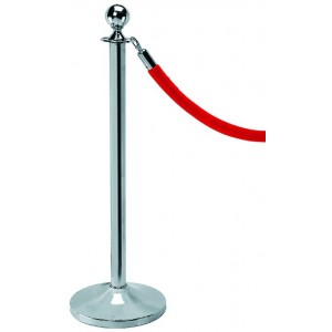 Διαχωριστικό κολωνάκι με κορδόνι -  σφαιρική κεφαλή - καμπυλωτή βάση Εξοπλισμός Ξενοδοχείων