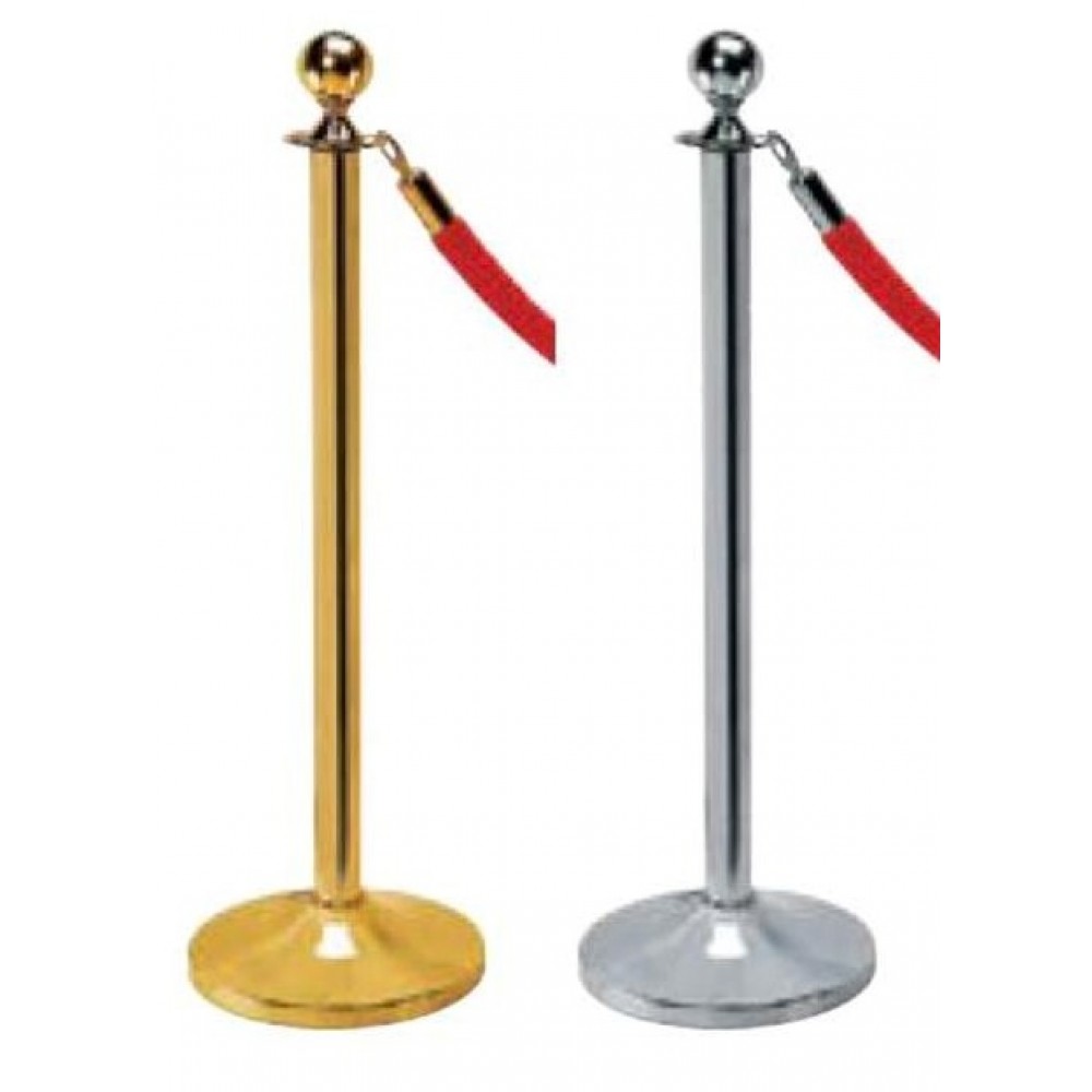 Διαχωριστικό κολωνάκι με κορδόνι -  σφαιρική κεφαλή - καμπυλωτή βάση Εξοπλισμός Ξενοδοχείων