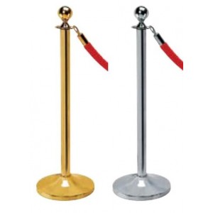 Διαχωριστικό κολωνάκι με κορδόνι -  σφαιρική κεφαλή - καμπυλωτή βάση Εξοπλισμός Ξενοδοχείων