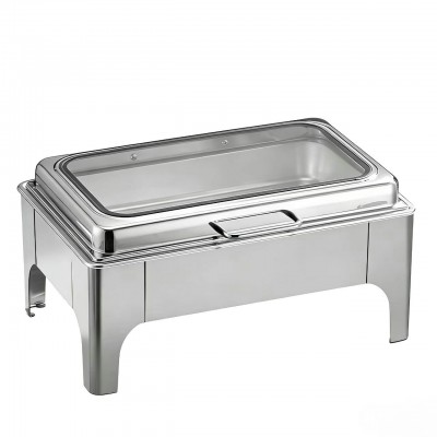 Chafing dish μευδραυλικό καπάκι και τζάμι 90°  μοντ. ΥCD-01