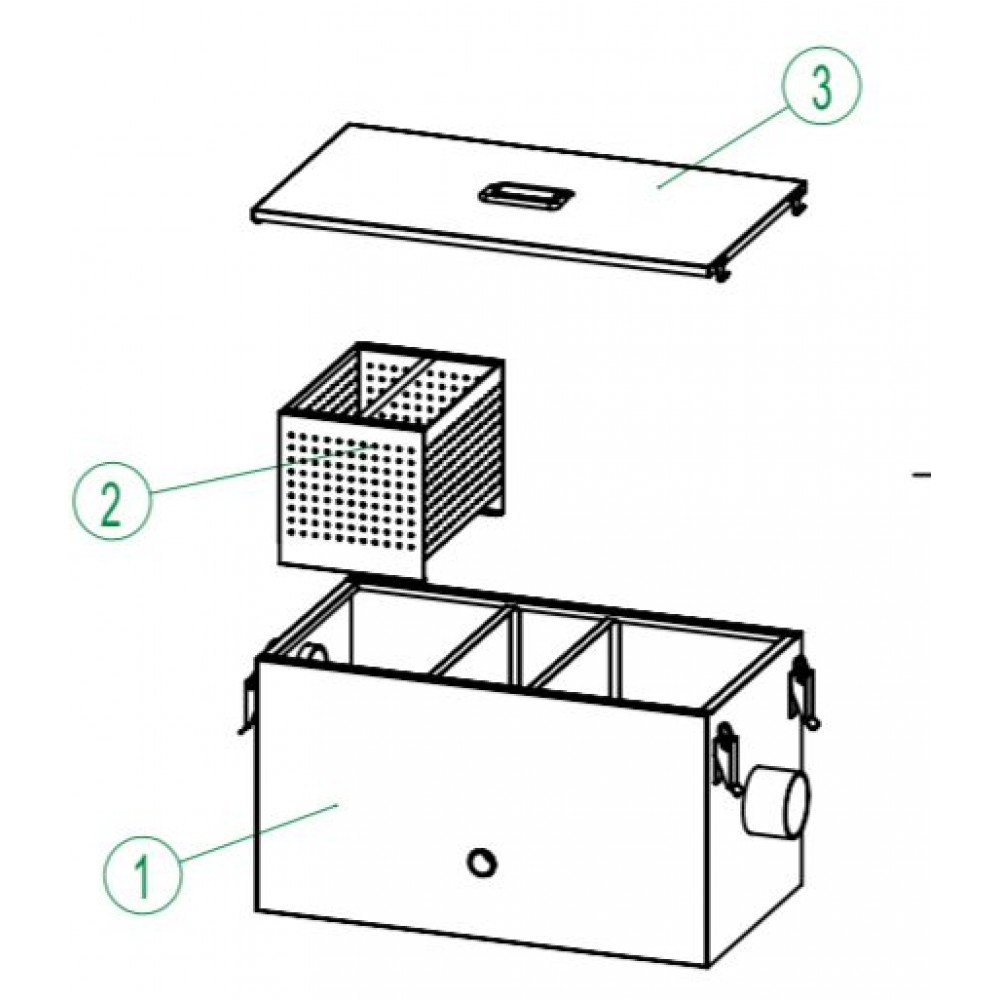 Λιποσυλλέκτης ανοξείδωτος 100 λίτρων με καλάθι και βάνα LIP6545 Εξοπλισμός Κουζίνας