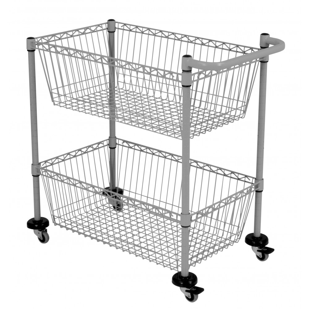 Συρμάτινο τρόλεϊ 2 καλαθιών  Εξοπλισμός Ξενοδοχείων