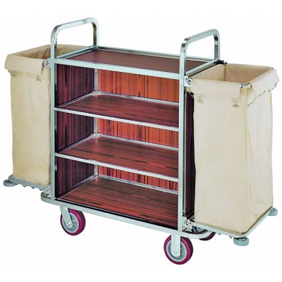 Τρόλεϊ καμαριέρας με 2 σάκους ανοξείδωτο, HC-305