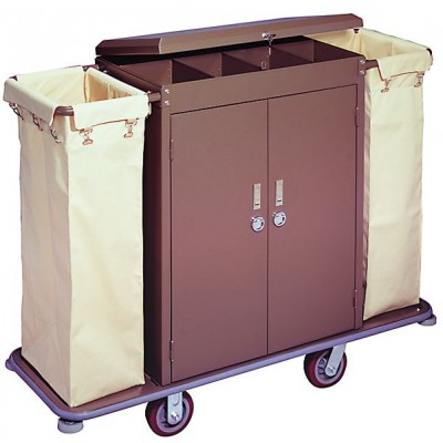 Τρόλεϊ καμαριέρας με 2 σάκους, πόρτες και καπάκι HC-314