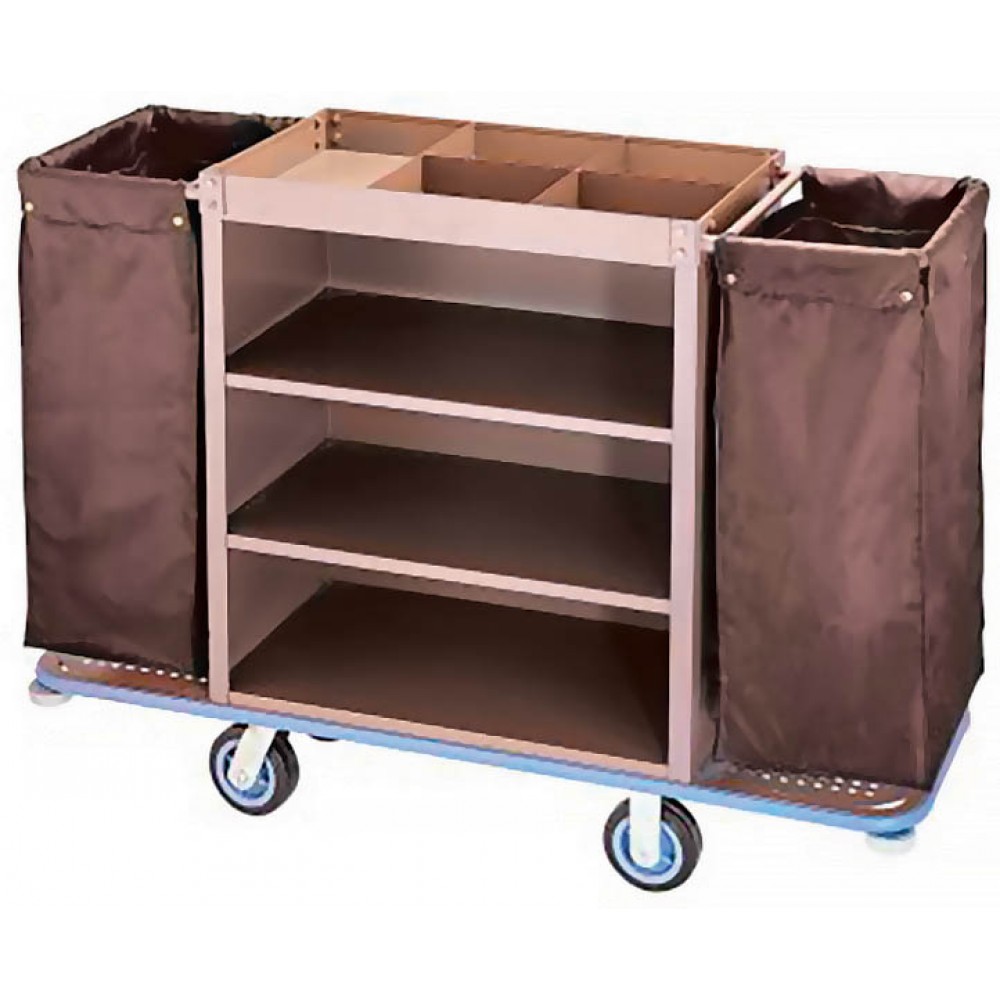 Τρόλεϊ καμαριέρας με 2 σάκους, μεταλλικό HC-211 Εξοπλισμός Ξενοδοχείων