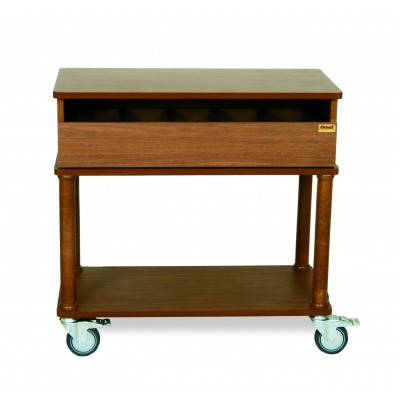 Ξύλινο τρόλεϊ gueridon με 2 συρτάρια και 2 ράφια RM621