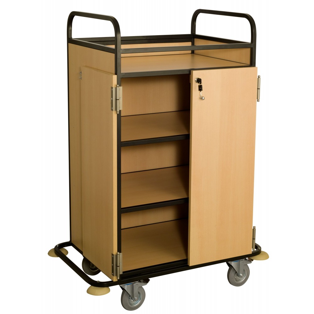 Τρόλεϊ τροφοδοσίας mini bar με πόρτες και κλειδαριά RM801 Εξοπλισμός Ξενοδοχείων