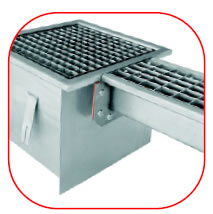 square drain connected with stainless steel drainage channel